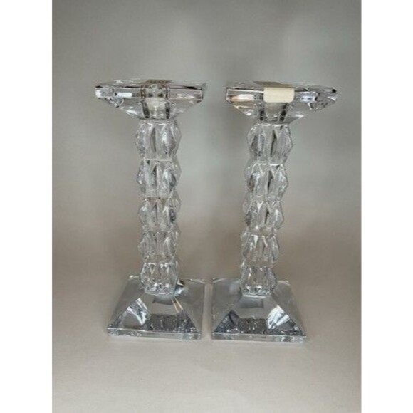 New with box Marquis by Waterford Crystal Paradox Candlesticks Candle Holders 8” - Picture 13 of 15